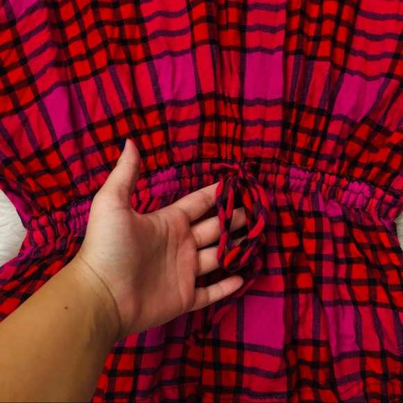 HP🎉FreePeople We the Free Red Combo Pink Pacific Plaid Flannel Top - Picture 10 of 10